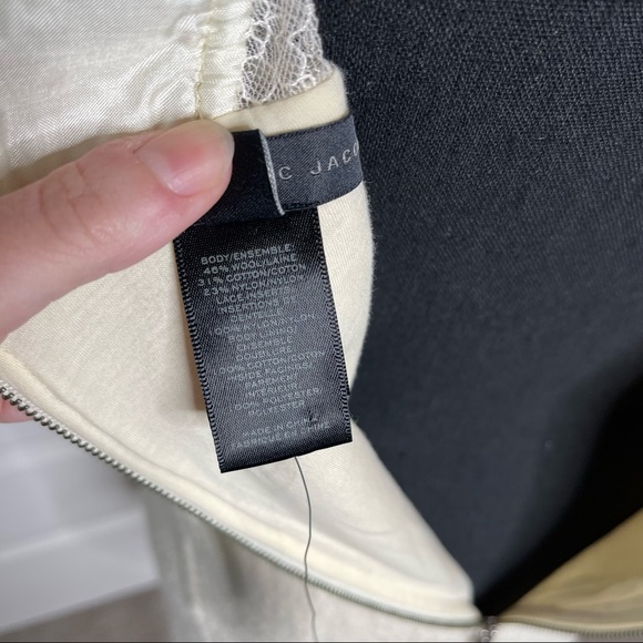 Marc by Marc Jacobs NWT Hawthorne Lace Collar Cream Wool Dress Size XS - Picture 15 of 16